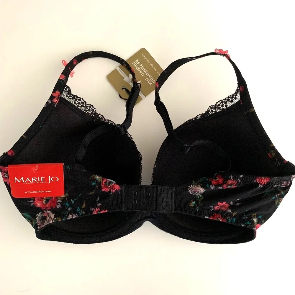 NWT Marie Jo SET Winter Rose Padded Underwire Bra 30E 30DD & Bikini Panty Floral